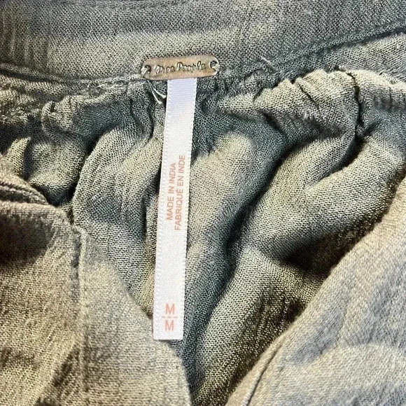 Free People Women's Green and Khaki Shirt Size M - Picture 3 of 6